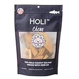 HOLI Wild Caught Salmon Skin Dog Dental Chews, Natural Single Ingredient Oral Hygiene Dog Treats, Reduces Plaque, Tartar Control, Omega 3 & 6 for Healthy Coat