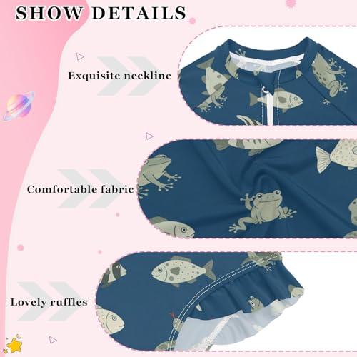 Animal Print with Snakes Girls Rash Guard Swimsuits Long Sleeve One Pieces Bathing Suit UPF 50+ Zipper Swimwear4