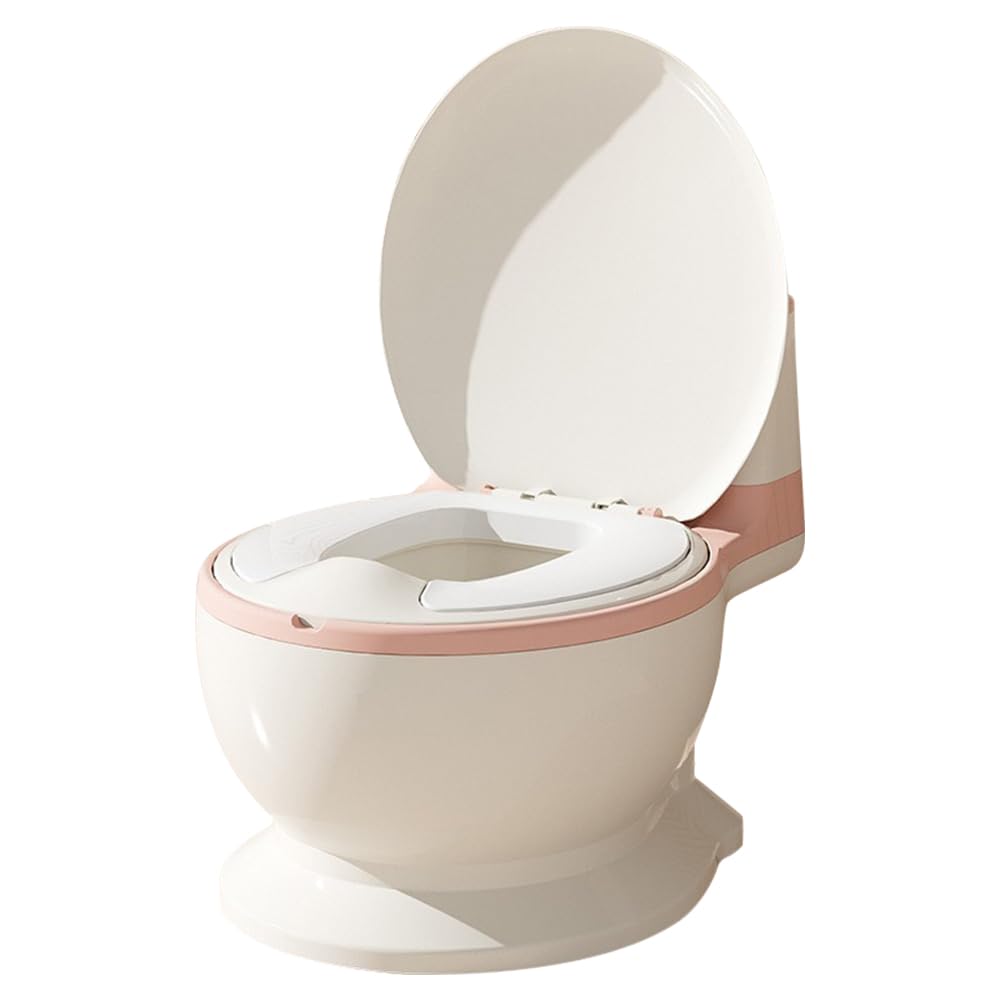 Vasetto da bagno musicale per l'apprendimento della pulizia di 1-4 anni - WC per bambini e neonati - confortevole anti scivolo con rumore di caccia e musica, 50 kg, contenitore rimovibile - rosa - 1
