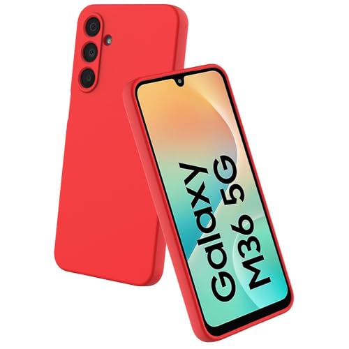 Image of Back Cover for Samsung Galaxy M36 5G / F36 5G | Full Camera Protection | Premium Liquid Silicon Case | Flexible Bumper Case for Samsung Galaxy M36 5G / F36 5G (Red)