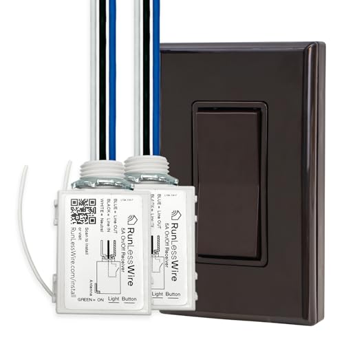 Image of RunLessWire 2 Fixture Battery-Free Wireless Light Switch Kit - Brown