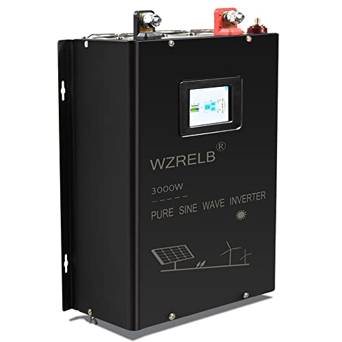 WZRELB 3000W Split Phase Pure Sine Wave Inverter, 24V DC to 120V/240V, 4 AC Outlets, Hardwire Terminal, High Efficiency up to 91.6%