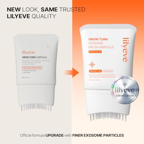 Image of lilyeve GROWTURN Hair Growth Serum with Built-in Brush, Heartleaf-Derived Exosomes to Revitalize, Korean Hair Care, 3.38 fl. oz. (Pack of 4)