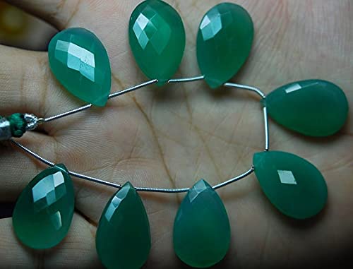 Calcédoine verte poire LKBEADS 13x18mm, résout le problème de symétrie des boucles
