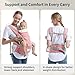 Tiger&Kitty Baby Sling Carrier,6-in-1 Ergonomic Backpack Front Newborn to Toddler Wrap,Lightweight Adjustable Baby Seat Carrier,Pink