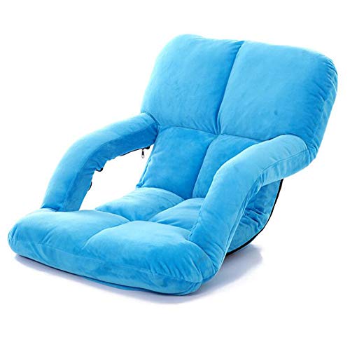 WYZBD Beanbag with Grab Bars, Foldable Chairs on The Tatami Small Sofa beds,Blue