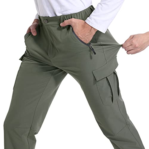 M Maroaut Mens Joggers With Pockets Hiking Pants For Men Cargo Pants For Men Lightweight Stretch Work Pants Green Xl #TOP2