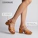 CUSHIONAIRE Slate Faux Wooden Heel Sandal, Comfortable Platform Sandals with Chunky Heels for Women Wide Widths Available,HONEY 8