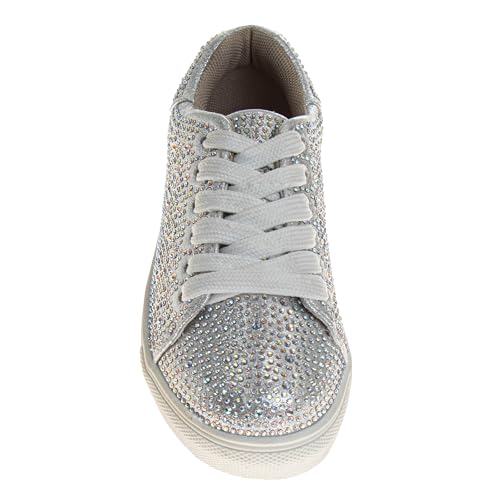 Badgley Mischka Low Top Girl Shoes - Kids Casual Light Sparkly Girls Fashion Sneakers Size Little Kids - Big Kids3