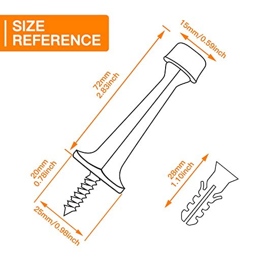 Door Stoppers For Bottom Of Door - 6 Pack Winonly Door Stops With Soft Rubber Tips Wall Protector Heavy Duty Solid Rigid Door Stoppers, Satin Nickel #TOP2