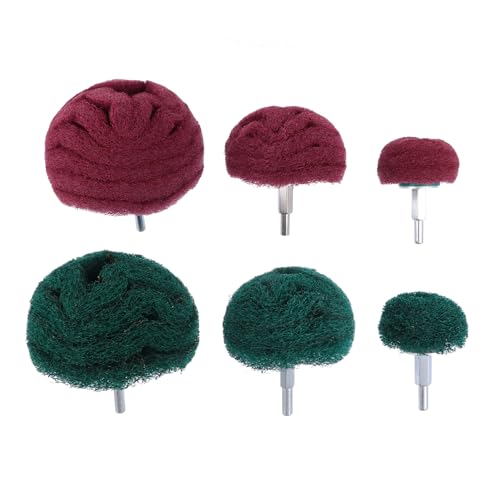 PRETYZOOM 6 Pack of Buffing Wheel Set: Abrasive Sanding Head Polishing Brush Parts for Finishing