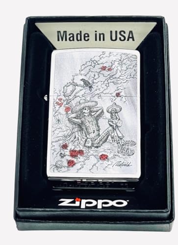 Encendedor Zippo Classic Día de Muertos grabado miniatura 3