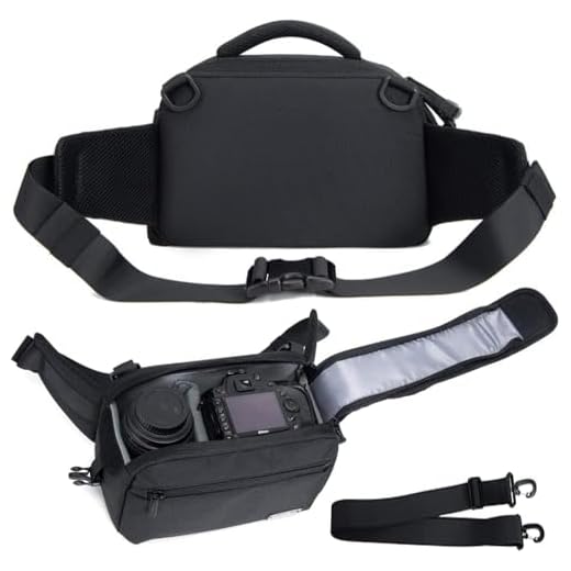 Cwatcun Kameratasche Gürteltasche Foto Umhängetasche Kamera Tasche Wasserdicht für DSLR/SLR Kamera und Zubehör, Schwarz