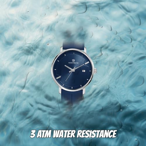 Image of Analog Watch for Men with Silicone Band | Magnetic Lock Strap | Japanese Quartz Movement | Water Resistant | Formal & Casual Wristwatch Gift
