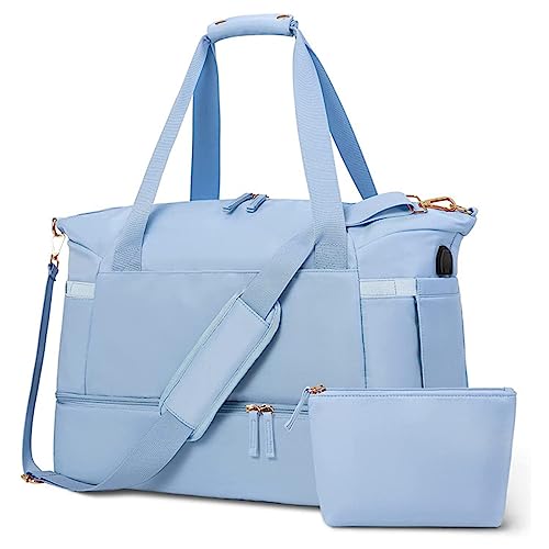 Sac de gym bleu ciel étanche anti-humidité pour voyage et natation WUURAA