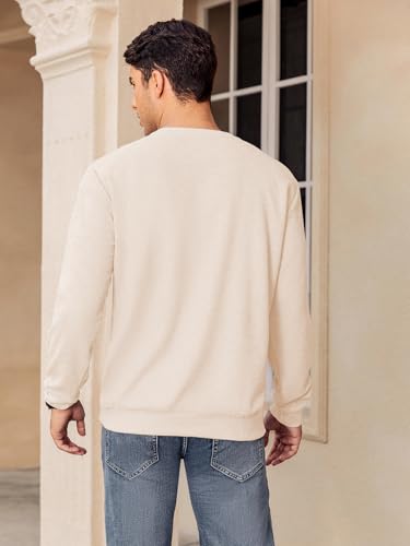 Hardaddy Men's Waffle Textured T-Shirts Crewneck Long Sleeve Tees Casual Lightweight Sweatshirts with Pocket4