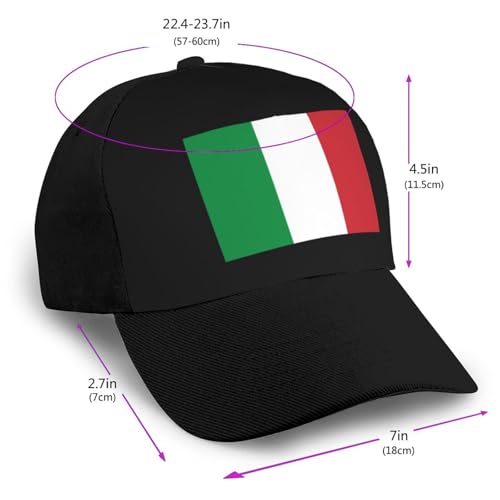 Italian Flag Unisex Classic Adjustable Curved Brim Baseball Cap, Trucker Hat2