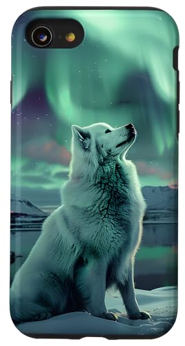 iPhone SE (2020) / 7 / 8 Aurora Borealis Dog Lover Samoyed Case