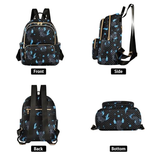 Image of Cute Axolotl Quilted Backpack Purse for Women Fashion Small Backpack M | Shoulder Bag Travel Casual Daypack