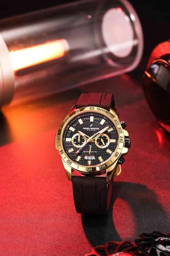 Image of Daniel Hechter Paris Pantheon Collection Pantheon Collection Unique Multifunctional Watch for Men with Textured Round Dial Silicon Strap & Date Indicator-DHM1010