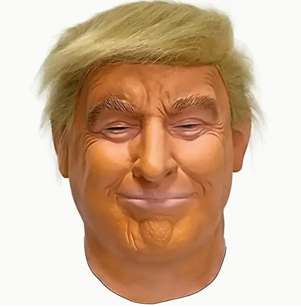 Máscara de látex de Donald Trump, divertida máscara de Donald Trump con peluca para adultos, máscara facial realista de Trump para disfraz de Halloween, disfraz de Donald Trump y accesorios de disfraz