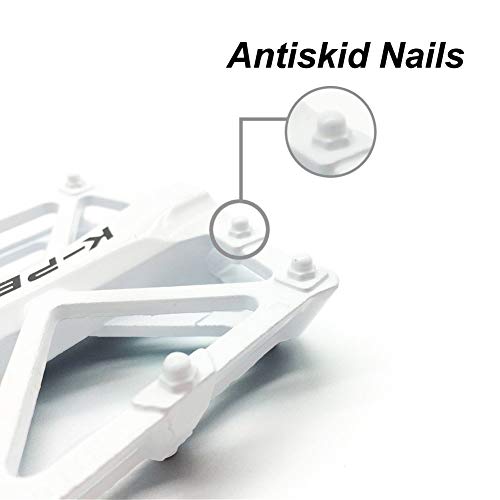 Sealed Bearing Lightweight Aluminum Medal Platform Road Bike Pedals Suit For Mtb Bmx Mountain Bike Cycling Bicycles (White) #TOP4