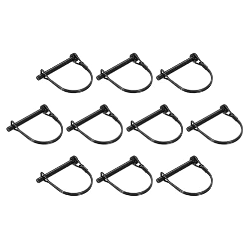 sourcing map 10 perni di collegamento rotondi con anello, perni per rimorchio, perni rotondi per barca, kayak, canoa, rimorchio, trattore, carrello, nero