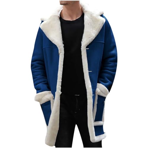 Winter Coats for Men Big and Tall Faux Fur Coat Fleece Open Front Cardigan Warm Outwear Winter Cardigan Coat