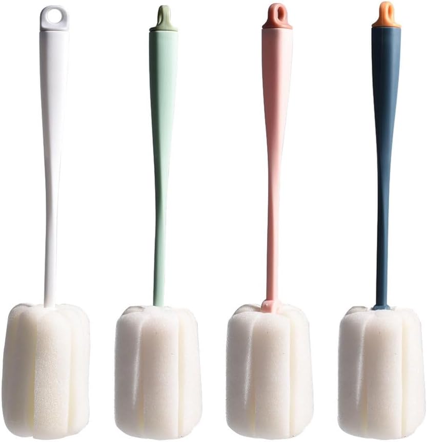Alasum 4Pcs Cup Cleaning Brush teapot spout Brush Eyeglass Cleaner Water Mug Brush Water Bottle scrubbing Brush Handle Bottle Brush Milk Cup Glasses Sponge Cleaning Ball Baby