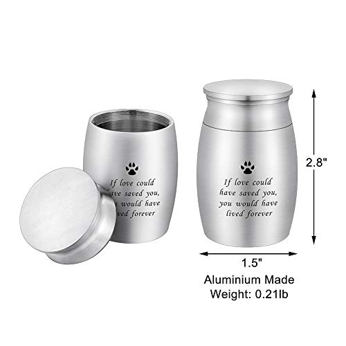 3 Inches Small Keepsake Urn For Pet Dog Ashes Aluminum Mini Cremation Urns For Dog Cat Memorial Ashes Urn For Sharing Fur Friend Ashes-If Love Could Have Saved You #TOP1