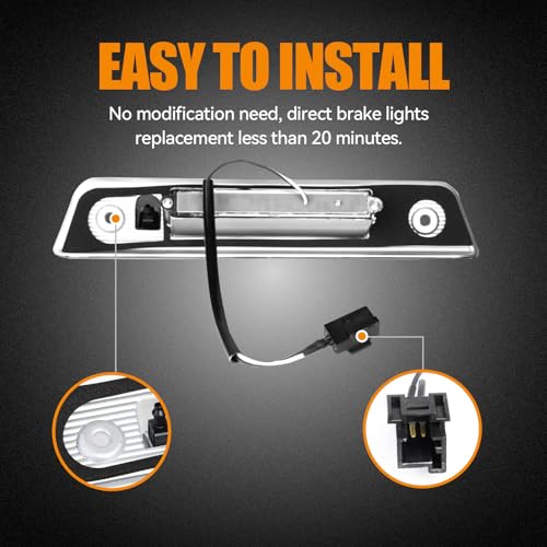 Image of Third 3rd Brake Light LED for 2008-2012 Jeep Liberty, High Mount Rear Brake Lights Assembly for 08-12 Liberty, Waterproof Center Cab Lamp Stop Light (Red)