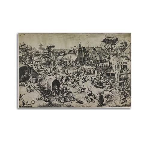 Toile foire de Saint George Pieter Bruegel tableau décoration murale de 50 x 75 cm