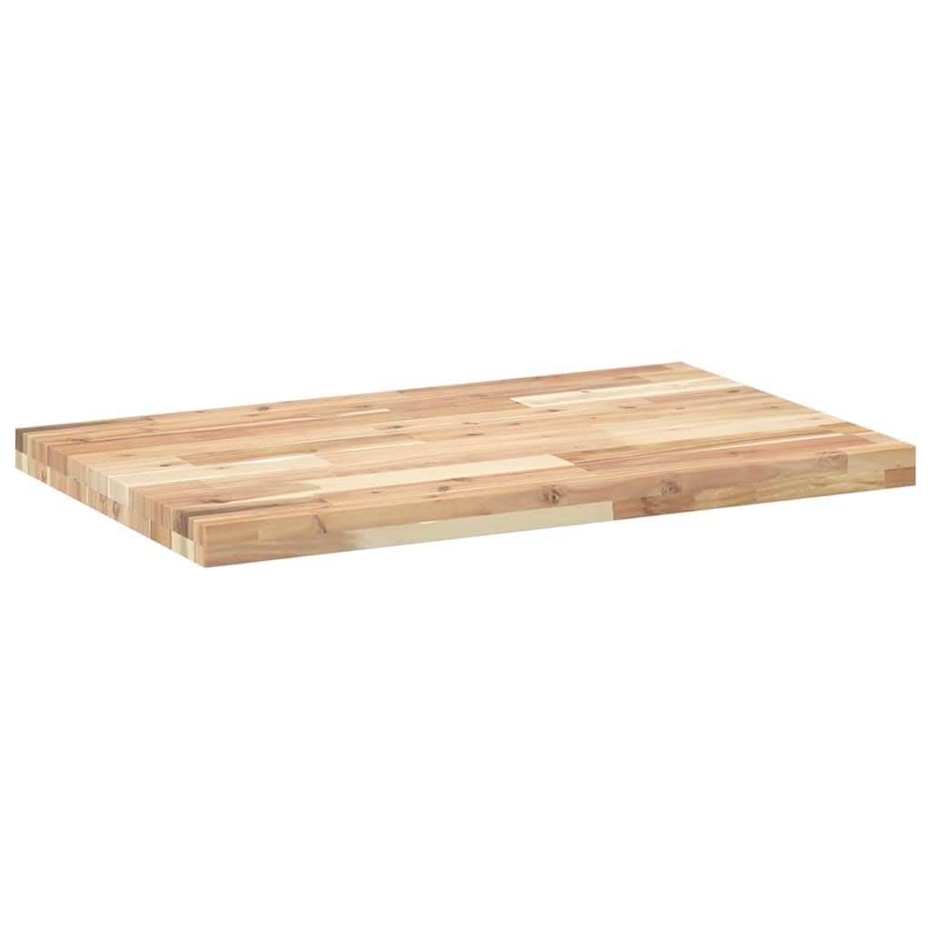 Générique Piano di lavoro non trattato, 120 x 50 x 4 cm, in legno di acacia massiccio, piano di lavoro robusto per cucina, garage o bagno, superficie liscia facile da pulire