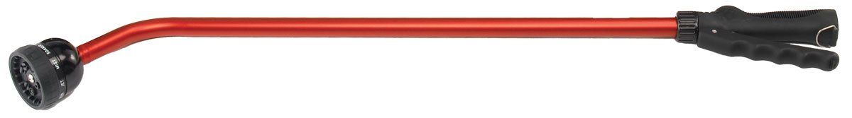 Dramm 13801 Touch N Rain Wand Full Flow Trigger Style Shut Off Valve with Lock, for Garden, Yard, Watering Plants, Hanging Baskets, 9 Pattern Spray Head, Red, 30 Inches Long