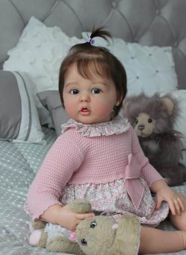 Muñeca Bebé Reborn Realista 22 Pulgadas Ojos Abiertos miniatura 2