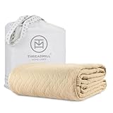 Gewindeband, Doppelbettgröße, weiche beigefarbene Decke/Decke – hochwertige & luxuriöse Qualität, aus 100 prozent langstapeliger, Jacquard-Matelasse-Finish für alle Jahreszeiten, 172.7x228.6 cm