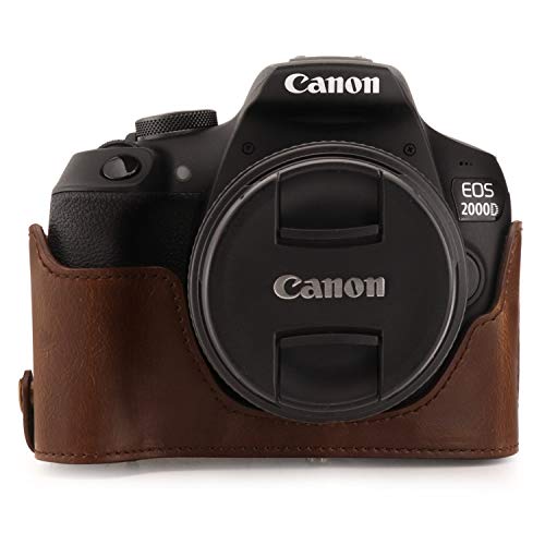 Megagear Mg1608 Ever Ready Leather Camera Case Compatible With Canon Eos Rebel T7 (18-55Mm), 2000D (18-55Mm) - Dark Brown #TOP4