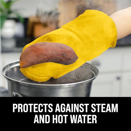 image for HOMWE BPA-Free Soft Silicone Oven Mitts - Ultra Heat Resistant Oven Mi