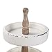 SOFE Distressed White 3 Tiered Tray Stand, Rustic Wood Three Tiered Tray for Spring Easter Decor, Round Farmhouse Tier Tray for Coffee Bar, Kitchen Counter, Dining Room, Home Tabletop Centerpiece