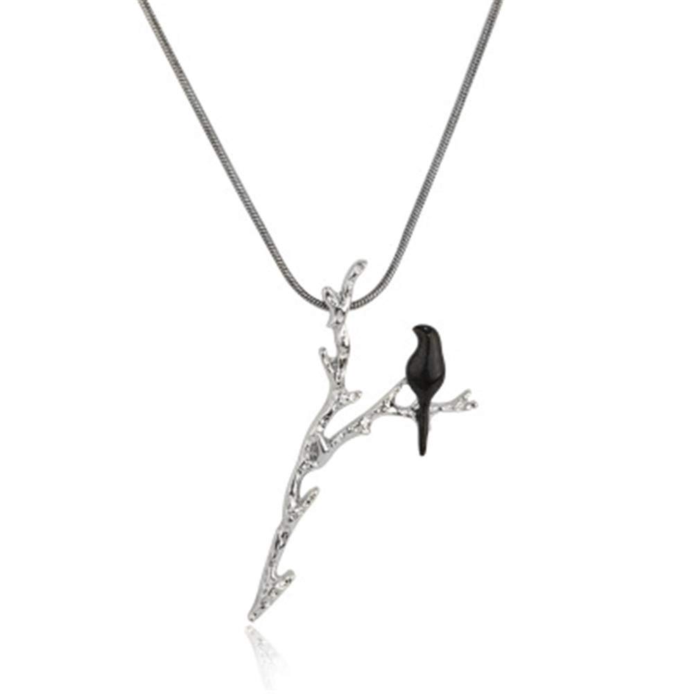 Cute Bird Pendant Choker Necklace Funny Dainty Black Bird Bar Animal Necklace Statement for Women Girls Fashion Jewelry