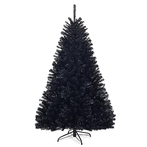 COSTWAY Albero di Natale Nero 180/225 cm, Albero di Natale...