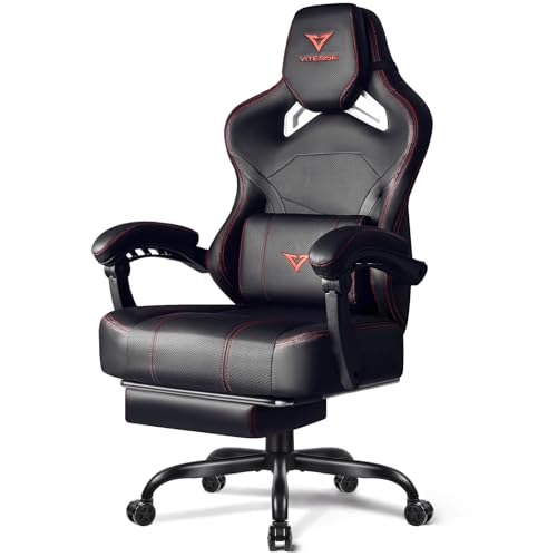 VITESSE Big and Tall Gaming Chair 400lb Weight Capacity with Footrest, Ergonomic Video Game Chair...