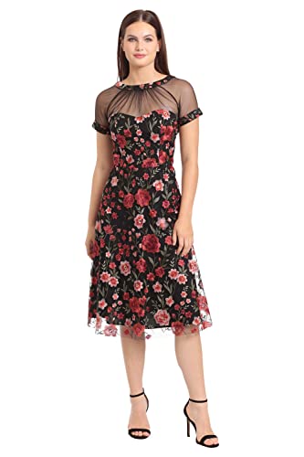 Image of Maggy London Women's Illusion Dress Occasion Event Party Holiday Cocktail Guest of Wedding.