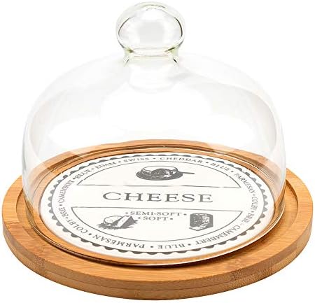 Flat Round Cake Plate, Covered Dessert Display, Round Cake Stand, Cupcake Stand, Serving Platter, Cheese Bread Pie Snacks Fruit Storage Platter, Clear Glass Dome with Ceramic Base Dessert Serving Tray