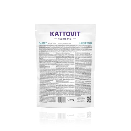 Kattovit - Gastro Trockenfutter für Katzen | Katzen-Trockenfutter zur Unterstützung des Magen-Darm-Systems | Diätfutter als Alleinfuttermittel für ausgewachsene Katzen | 6 x 400 g