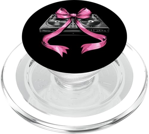 Coquette Bow Dj Disc Jockey Giradischi Ragazza Mamma Rosa PopSockets PopGrip per MagSafe