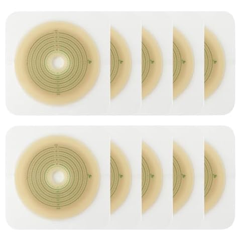Heagimed 10pcs Skin Barrier with Non-Woven Border for Two Piece Colostomy Bags, Cut-to-Fit, 70mm Max Cover