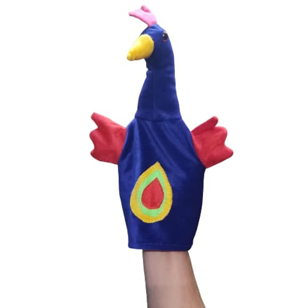 VARUSH Wild Animals & Birds Storytelling Hand Puppets/Hand Puppets for Kid's Learning Playing/Gift for Kids (Peacock)-picture-16