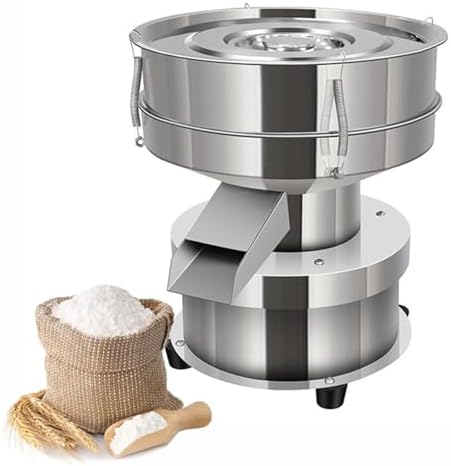 Efficient Electric Flour Sieve Machine, 50W Stainless Steel Sifter with 60 Mesh, High Vibration Frequency 1350n/min for Quick Flour Processing & Baking Essentials
