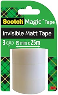 Scotch Magic Tape - 3 Refill Rolls - 19mmx25m, 3 Count (Pack of 1)